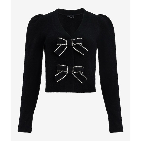 Express Rhinestone Bow Cardigan - Picture 4 of 9